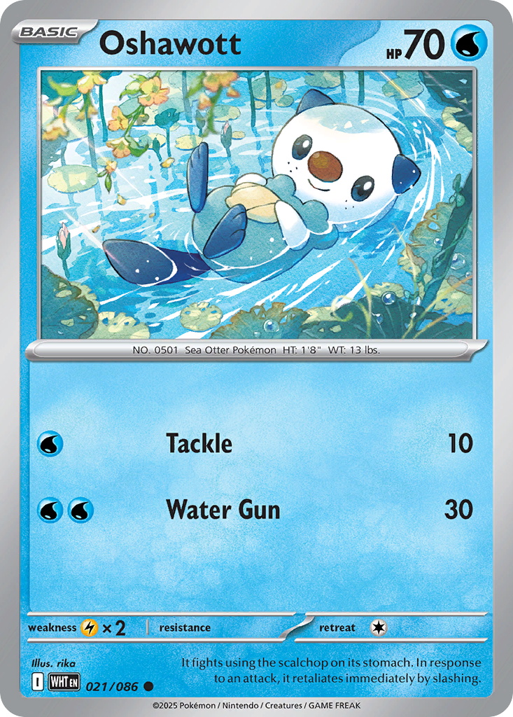 Oshawott — White Flare card #21 full image