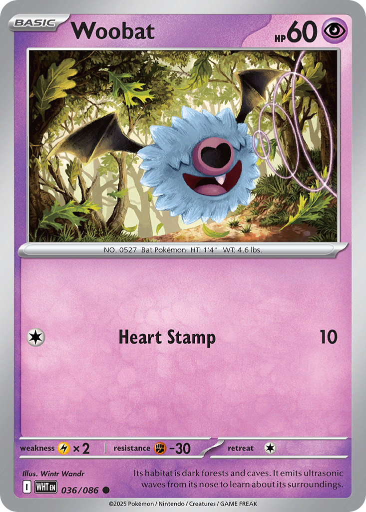 Woobat — White Flare card #36 full image