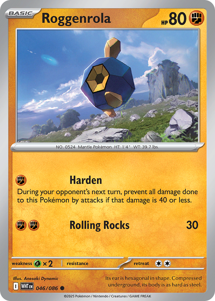 Roggenrola — White Flare card #46 full image