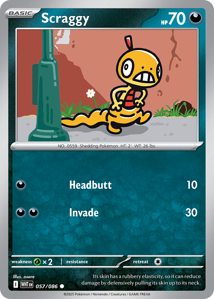 Scraggy — White Flare card #57 full image