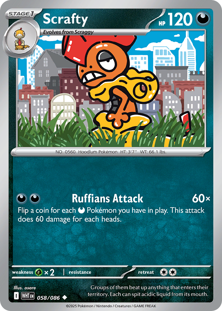Scrafty — White Flare card #58 full image