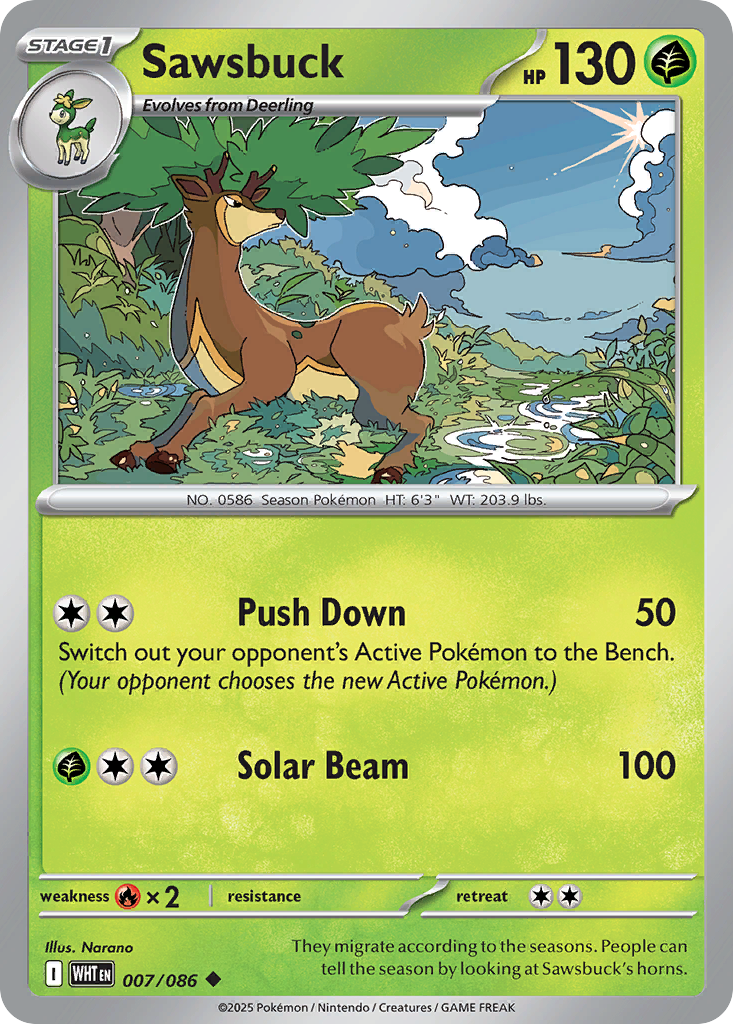Sawsbuck — White Flare card #7 full image