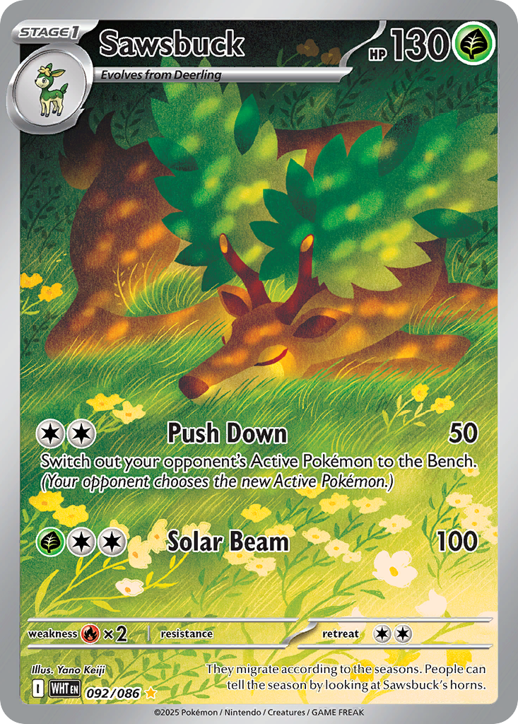 Sawsbuck — White Flare card #92 full image