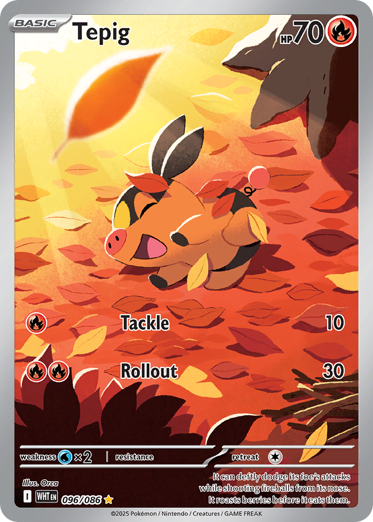 Tepig — White Flare card #96 full image