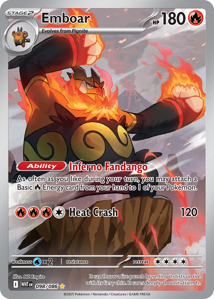 Emboar — White Flare card #98 full image