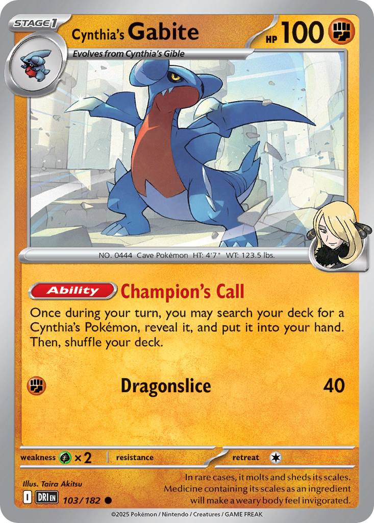Cynthia's Gabite — Destined Rivals card #103 full image