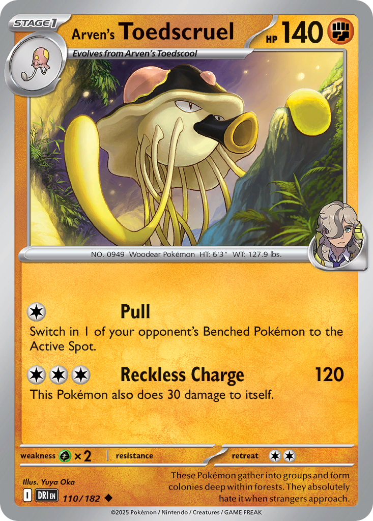 Arven's Toedscruel — Destined Rivals card #110 full image