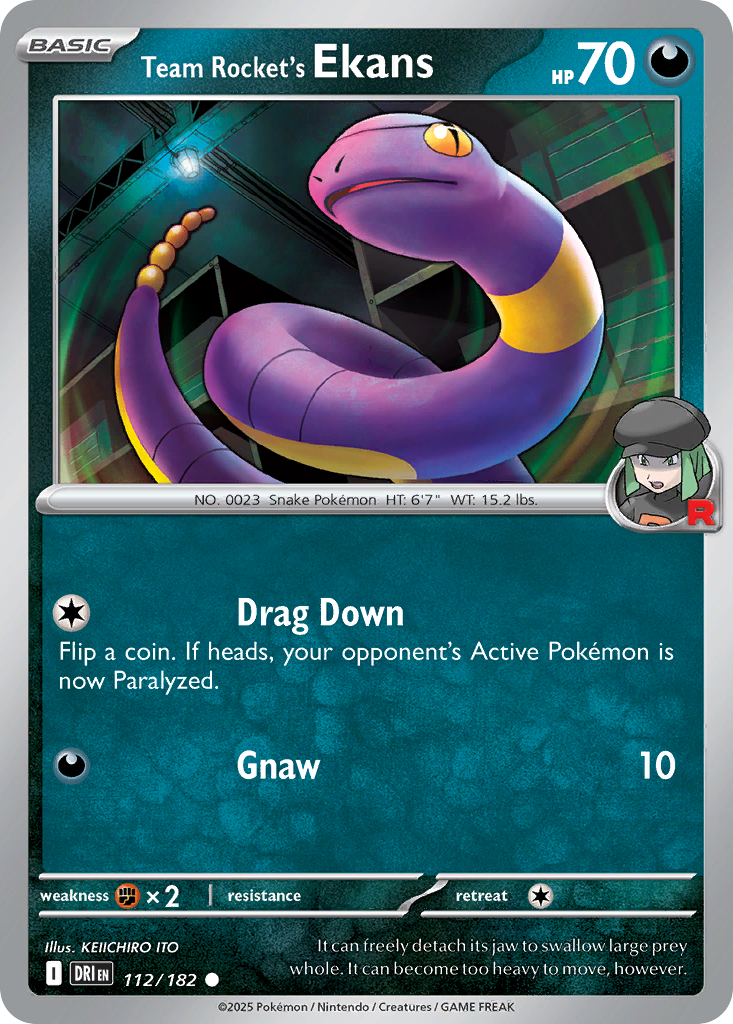 Team Rocket's Ekans — Destined Rivals card #112 full image