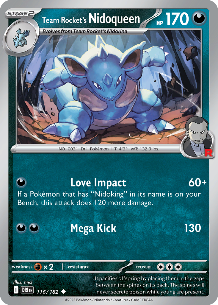 Team Rocket's Nidoqueen — Destined Rivals card #116 full image