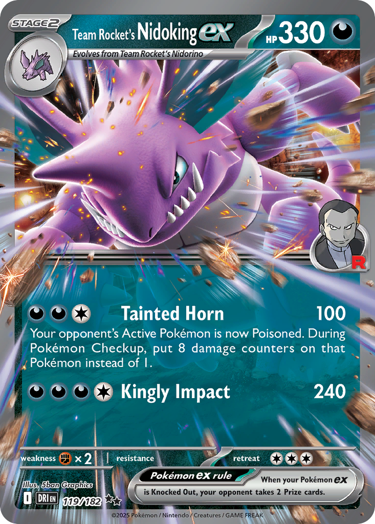 Team Rocket's Nidoking ex — Destined Rivals card #119 full image