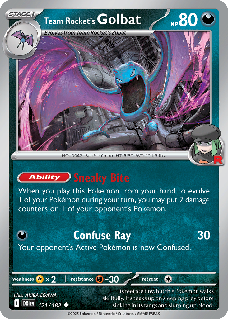 Team Rocket's Golbat — Destined Rivals card #121 full image