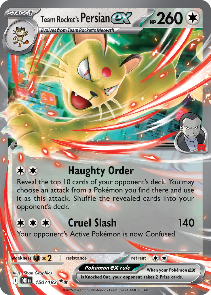 Team Rocket's Persian ex — Destined Rivals card #150 full image