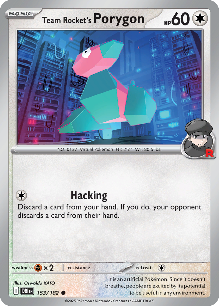 Team Rocket's Porygon — Destined Rivals card #153 full image