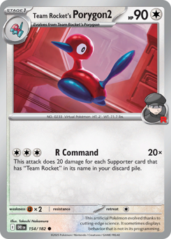 Team Rocket's Porygon2 — Destined Rivals #154