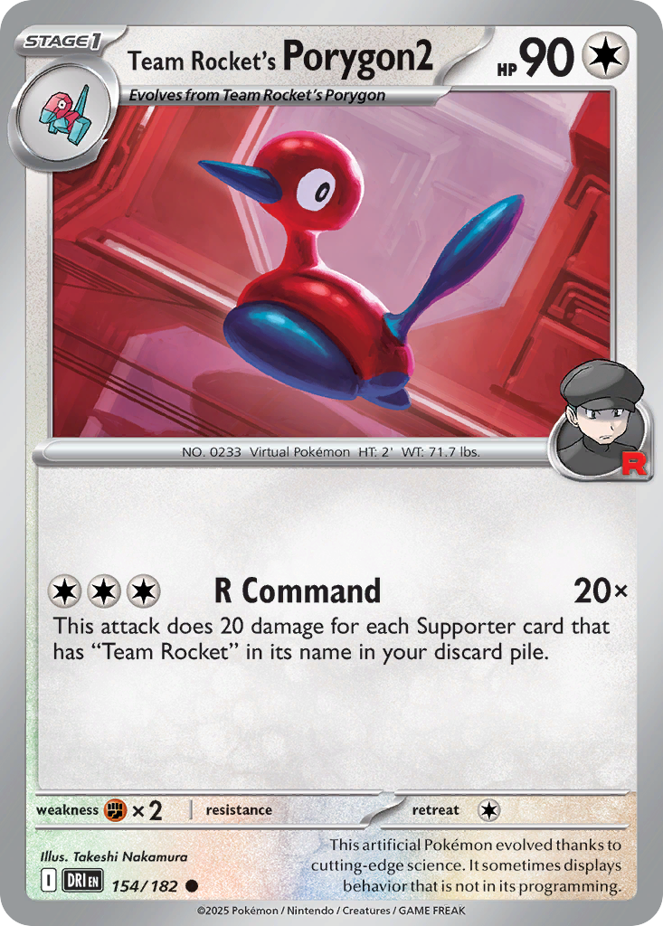 Team Rocket's Porygon2 — Destined Rivals card #154 full image