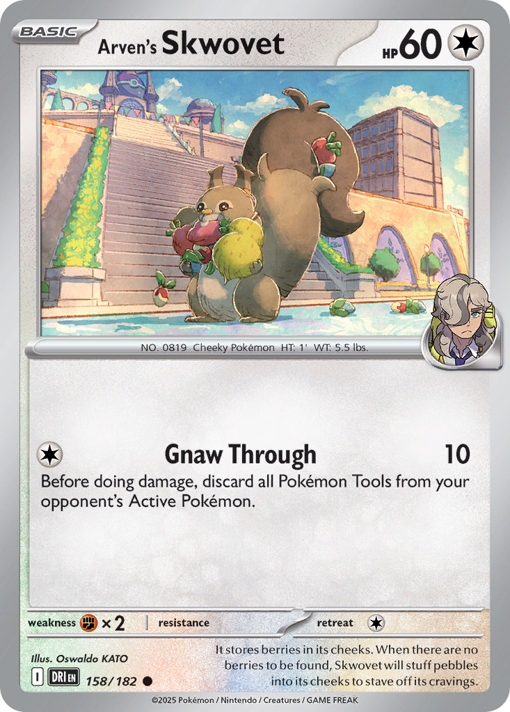 Arven's Skwovet — Destined Rivals card #158 full image