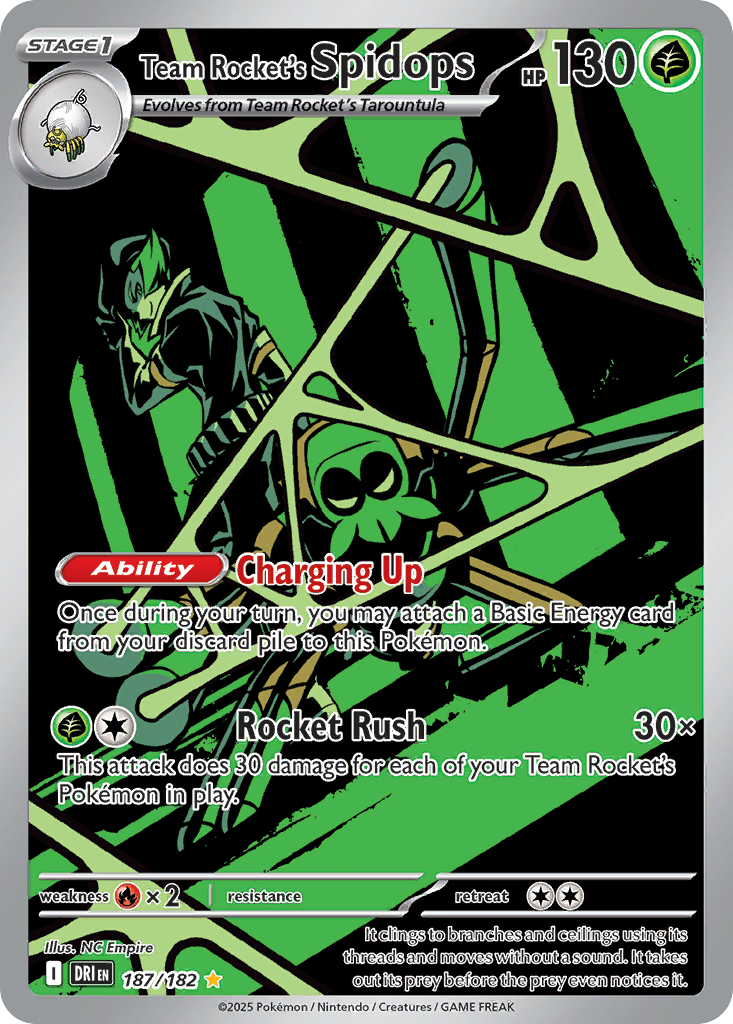 Team Rocket's Spidops — Destined Rivals card #187 full image