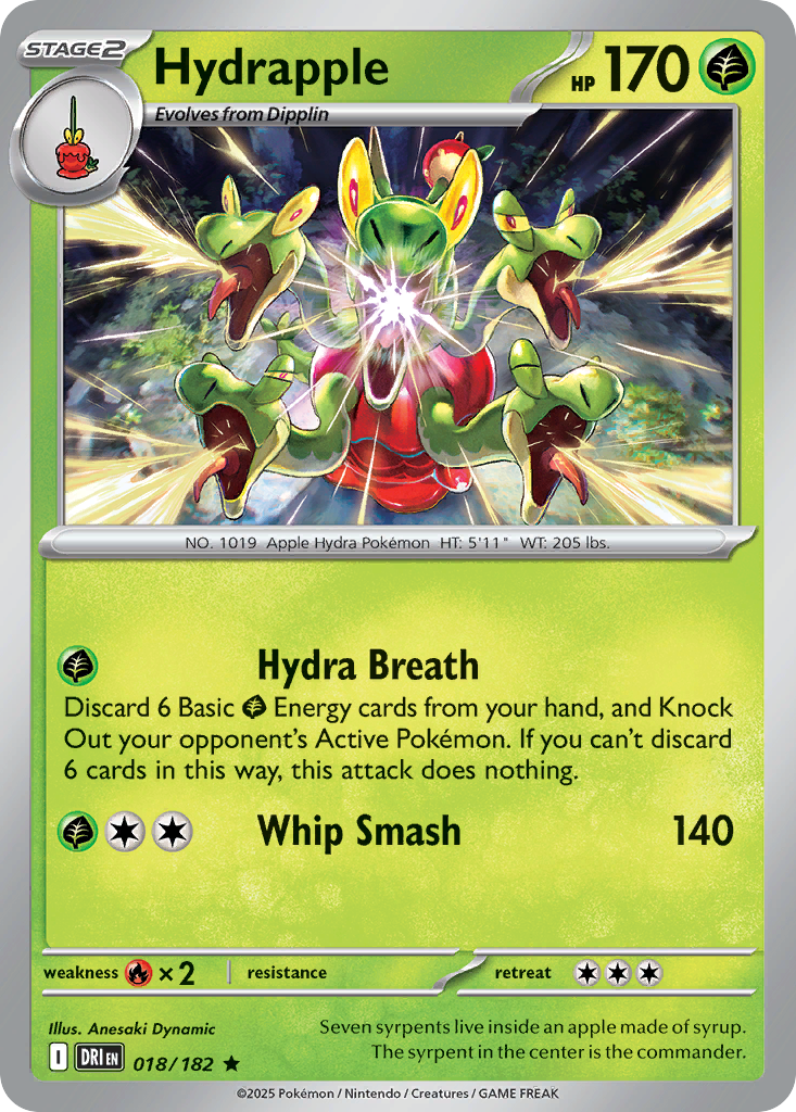 Hydrapple — Destined Rivals card #18 full image