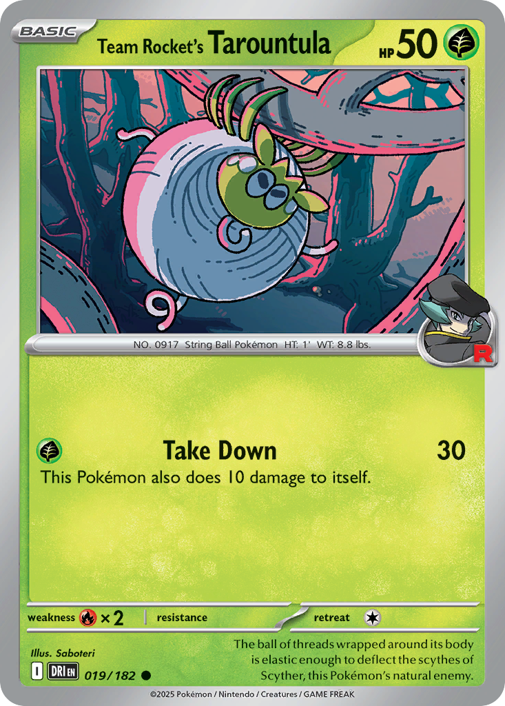 Team Rocket's Tarountula — Destined Rivals card #19 full image