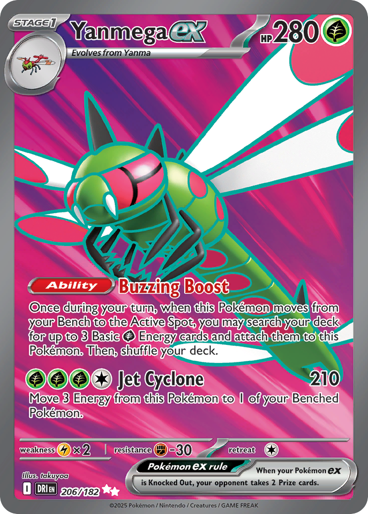 Yanmega ex — Destined Rivals card #206 full image