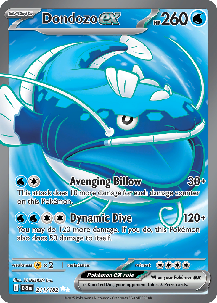 Dondozo ex — Destined Rivals card #211 full image