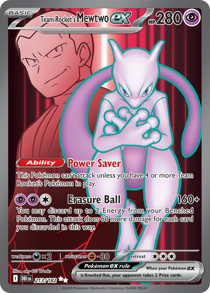 Team Rocket's Mewtwo ex — Destined Rivals card #213 full image