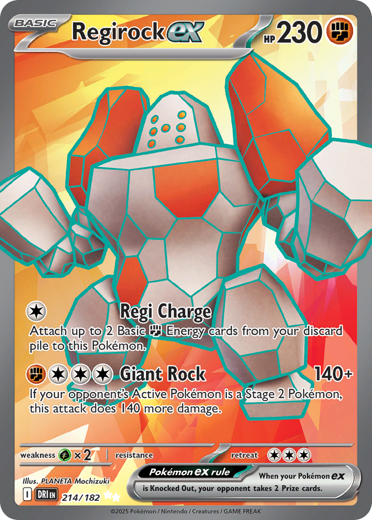 Regirock ex — Destined Rivals card #214 full image