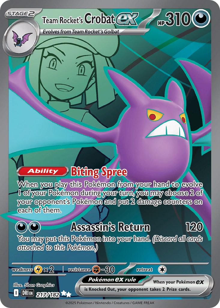 Team Rocket's Crobat ex — Destined Rivals card #217 full image