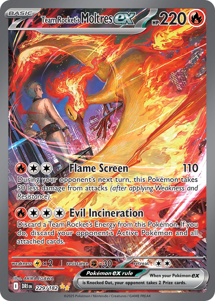 Team Rocket's Moltres ex — Destined Rivals card #229 full image