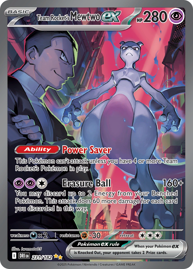Team Rocket's Mewtwo ex — Destined Rivals card #231 full image