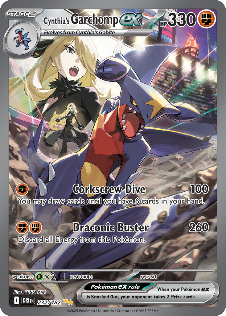 Cynthia's Garchomp ex — Destined Rivals card #232 full image