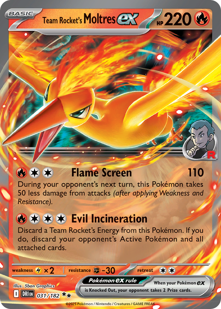 Team Rocket's Moltres ex — Destined Rivals card #31 full image