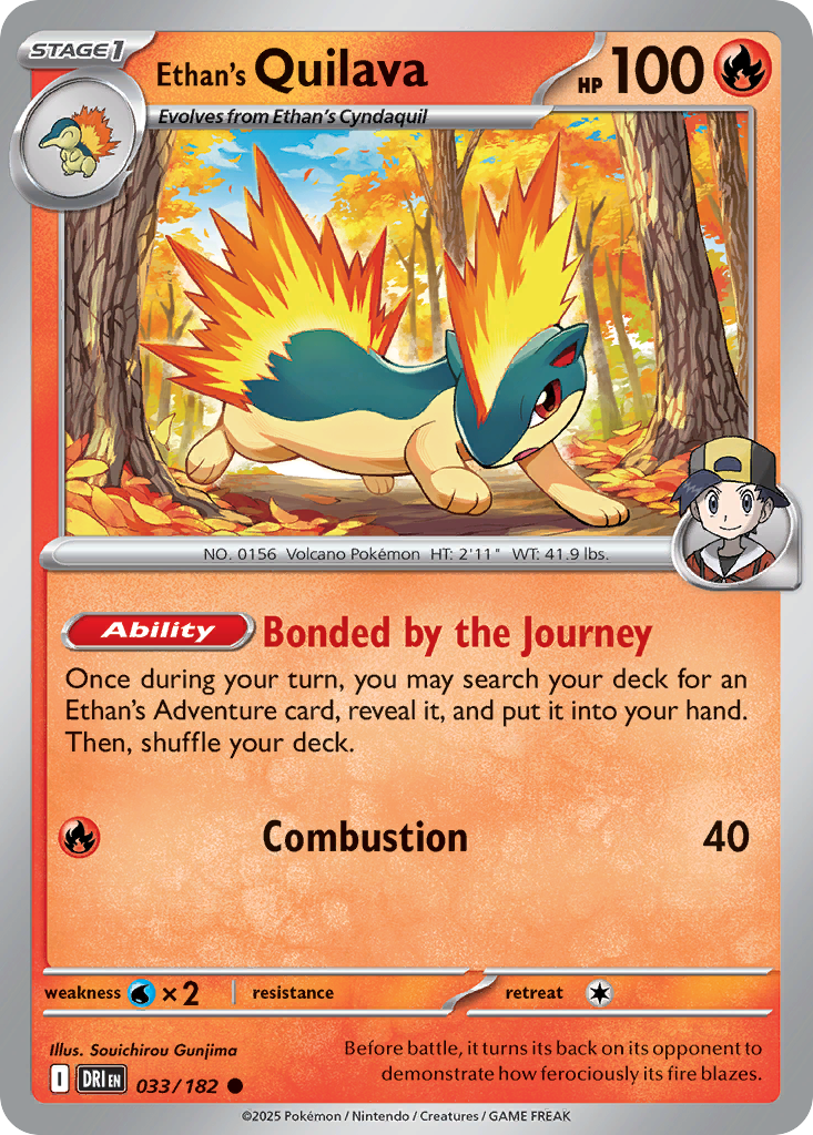 Ethan's Quilava — Destined Rivals card #33 full image