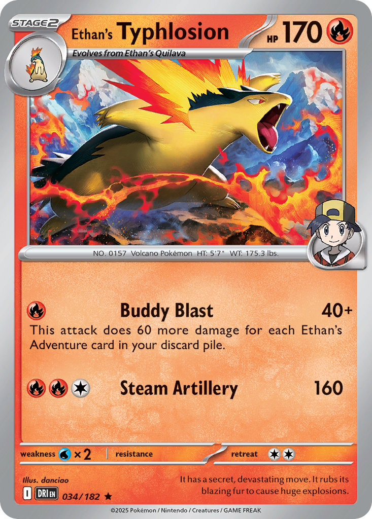 Ethan's Typhlosion — Destined Rivals card #34 full image