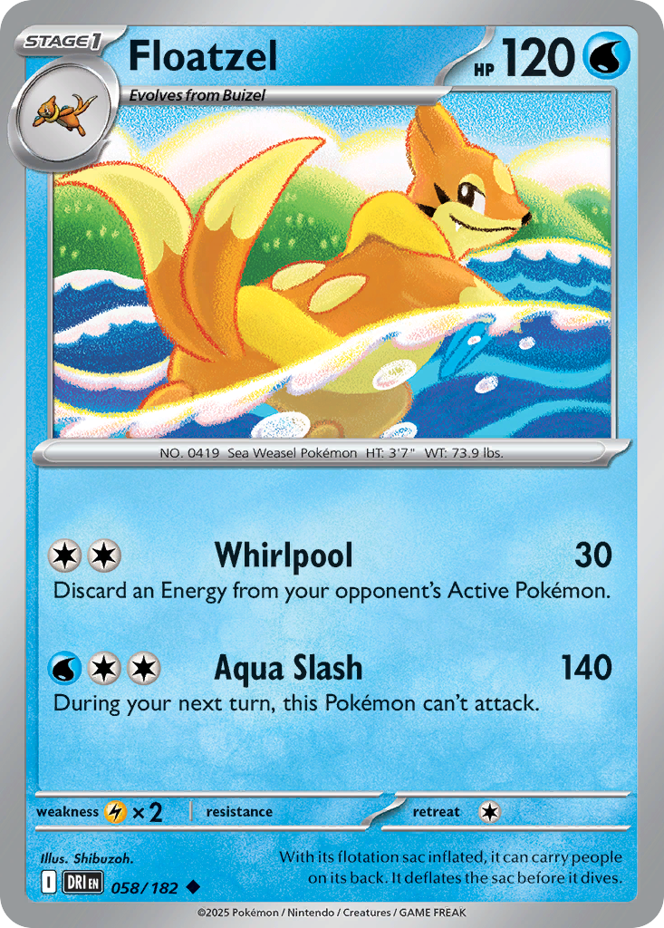Floatzel — Destined Rivals card #58 full image