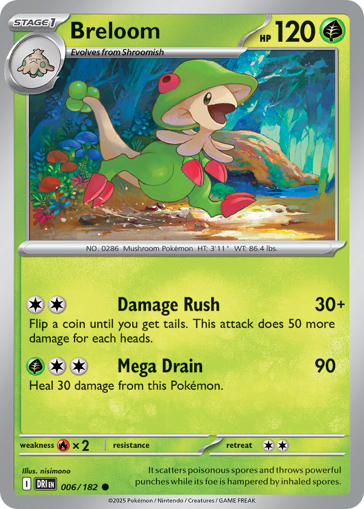 Breloom — Destined Rivals card #6 full image