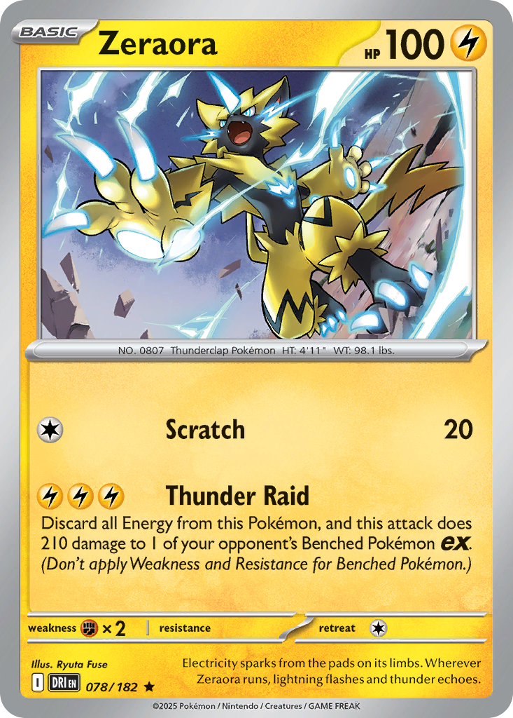 Zeraora — Destined Rivals card #78 full image