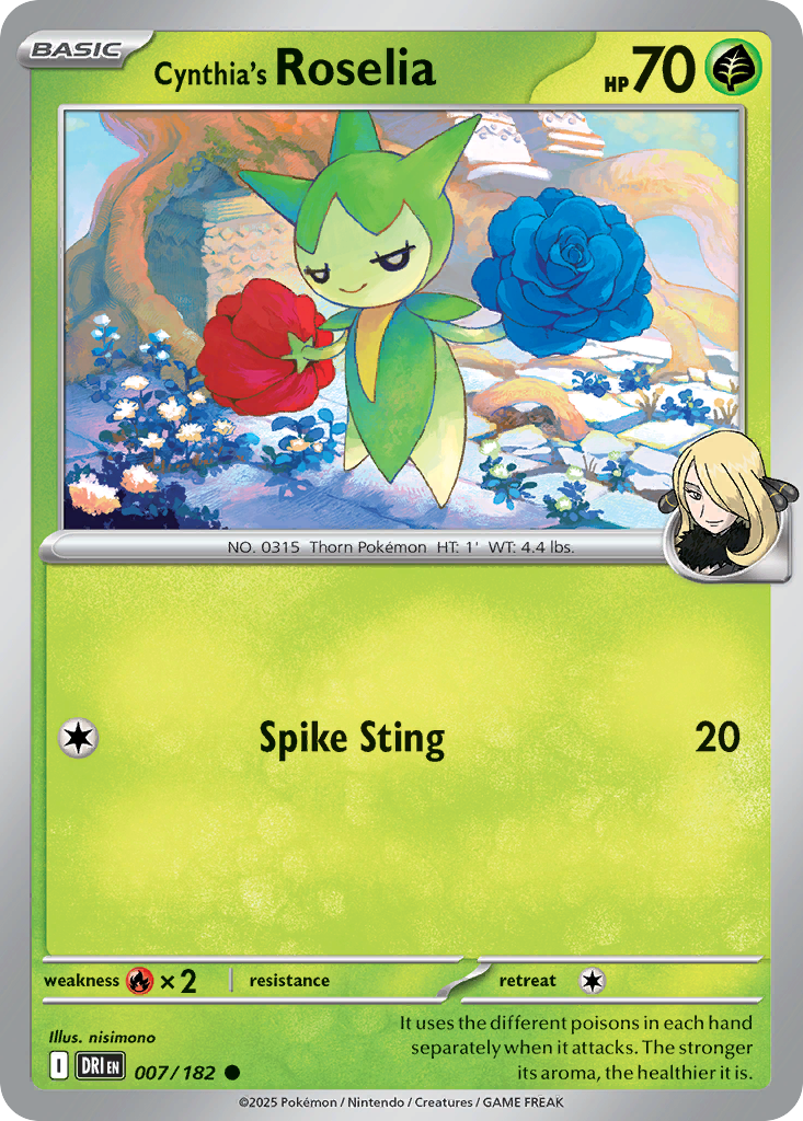 Cynthia's Roselia — Destined Rivals card #7 full image