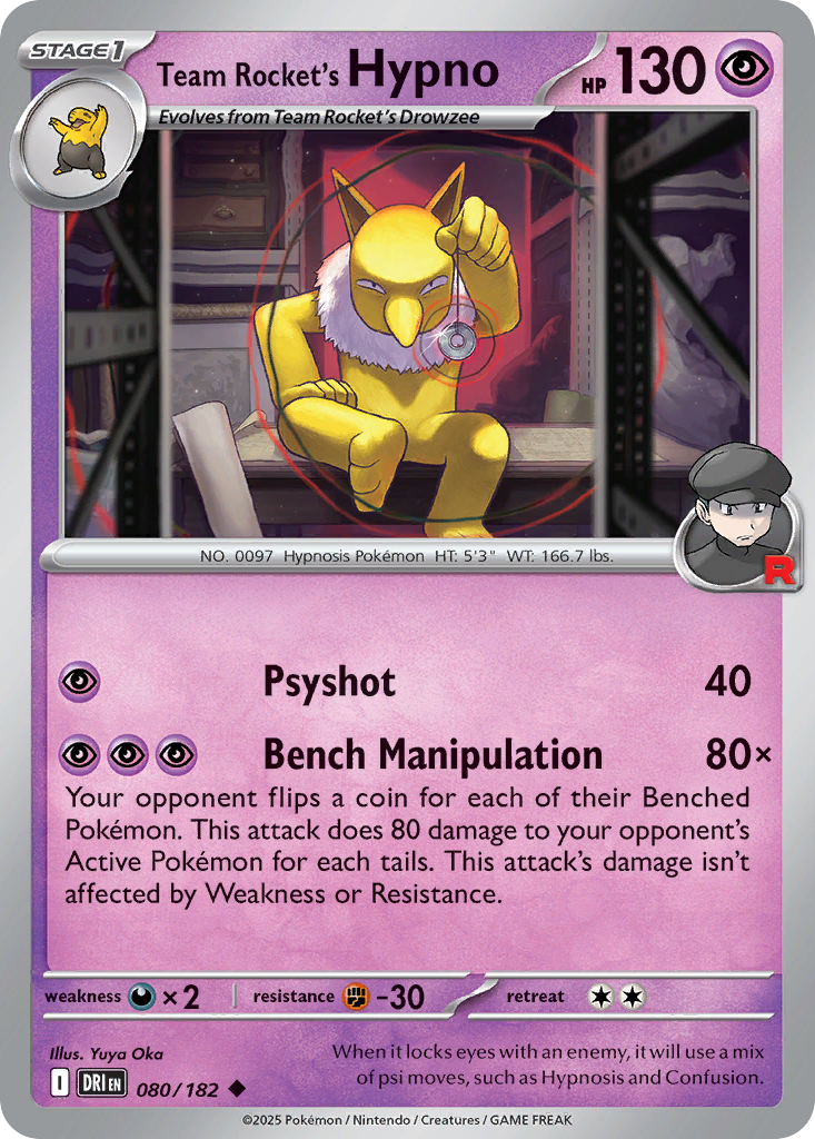 Team Rocket's Hypno — Destined Rivals card #80 full image
