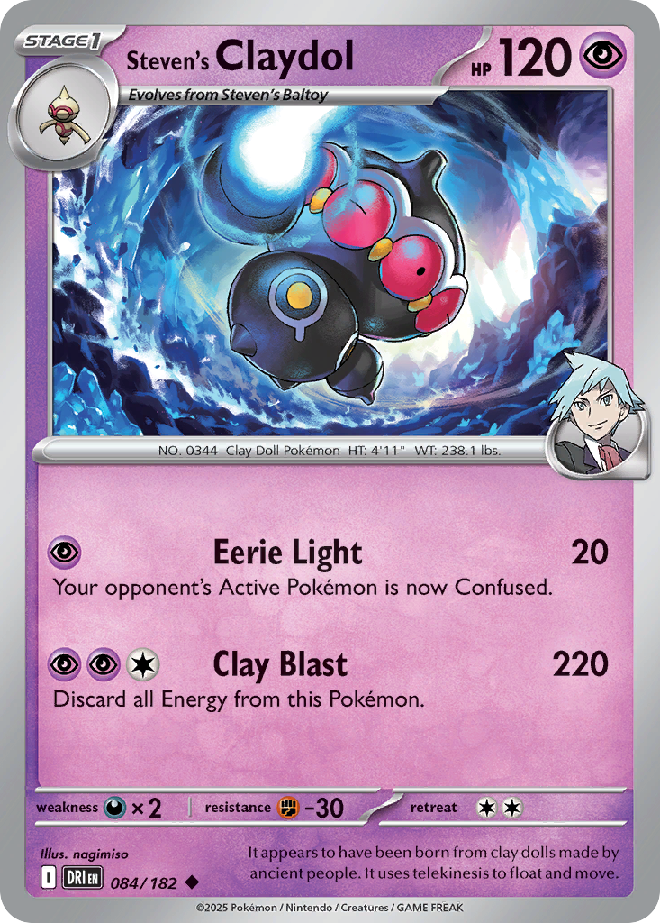 Steven's Claydol — Destined Rivals card #84 full image