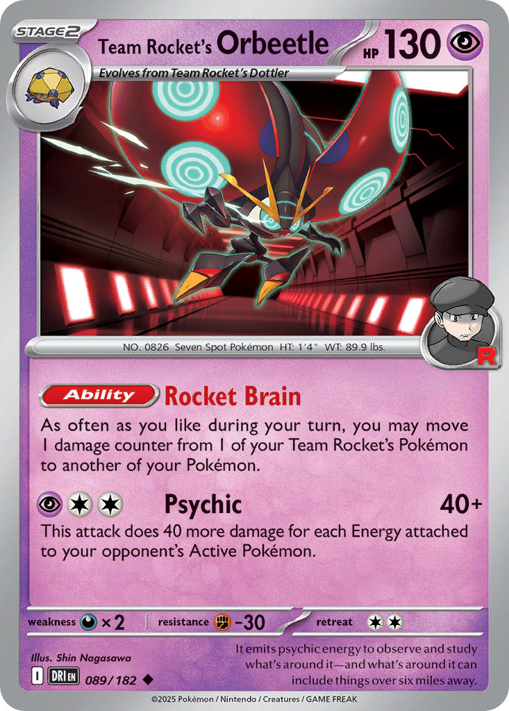 Team Rocket's Orbeetle — Destined Rivals card #89 full image