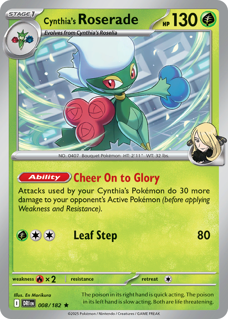 Cynthia's Roserade — Destined Rivals card #8 full image