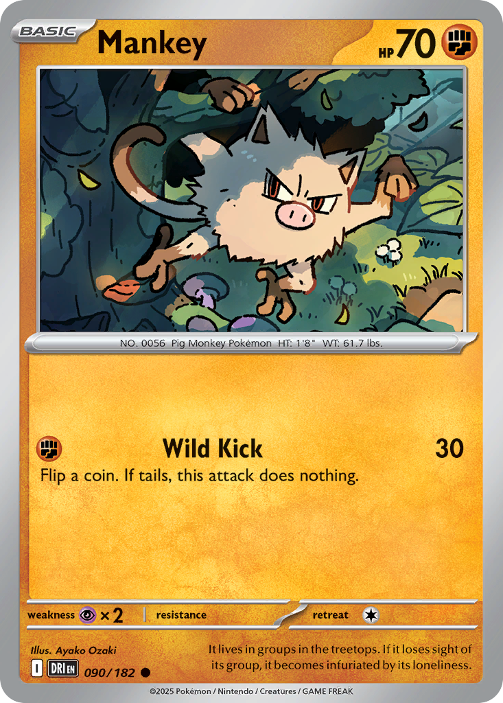 Mankey — Destined Rivals card #90 full image