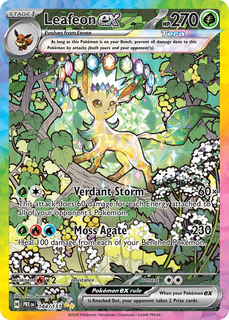 Leafeon ex — Prismatic Evolutions card #144 full image