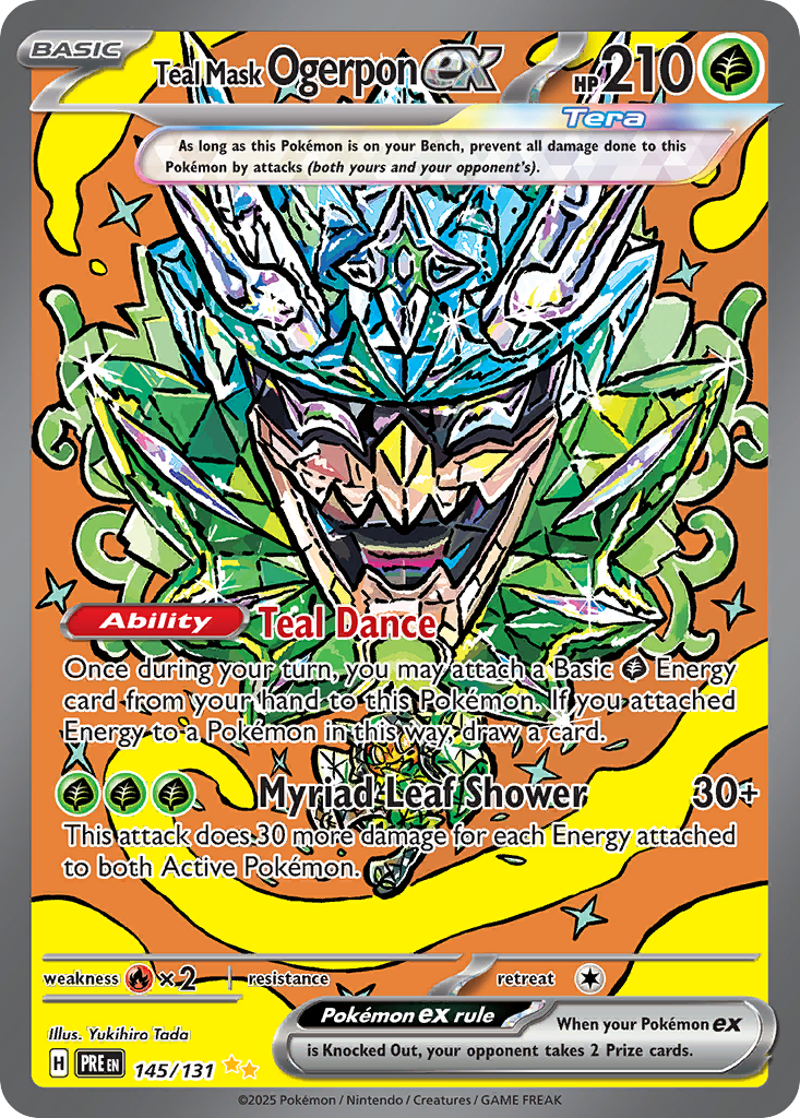 Teal Mask Ogerpon ex — Prismatic Evolutions card #145 full image