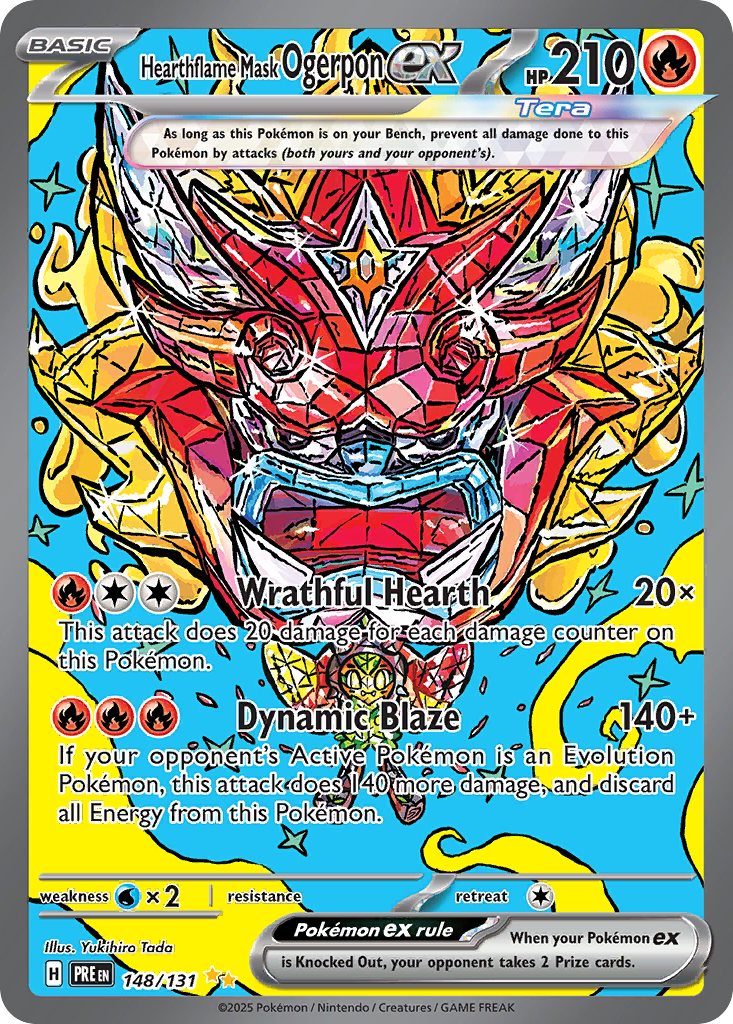 Hearthflame Mask Ogerpon ex — Prismatic Evolutions card #148 full image