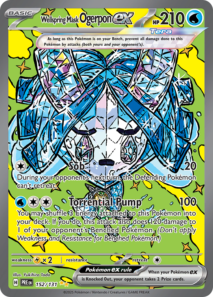 Wellspring Mask Ogerpon ex — Prismatic Evolutions card #152 full image