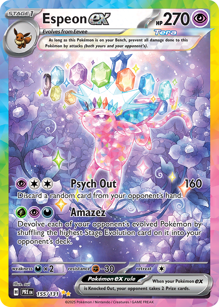Espeon ex — Prismatic Evolutions card #155 full image