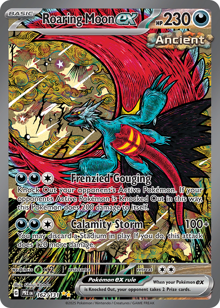 Roaring Moon ex — Prismatic Evolutions card #162 full image