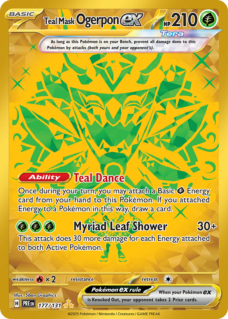 Teal Mask Ogerpon ex — Prismatic Evolutions card #177 full image